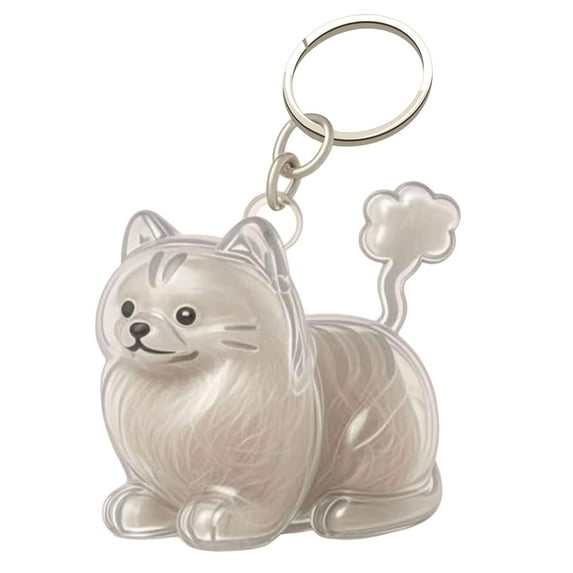 Pet Hair Memorial Keychain with Transparent Resin, Pet Loss Keepsake for Dog Cat Lovers, Ashes Lockets Holder for Grieving, Remembrance Gift for Bereaved Owners