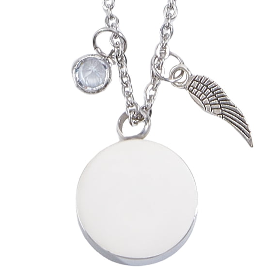 Pet Hair Memorial Necklace Stainless Steel Fur Ashes Keepsake Necklace Silver Locket Necklaces with Wing Cat Dog Urn Memorial Jewelry