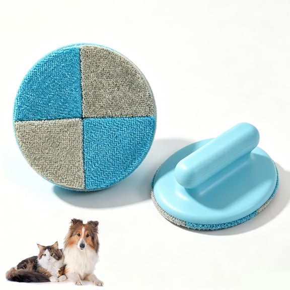 Pet Hair Remover Brush, Reusable Lint Remover for Dog Cat Fur, Cleans Couch, Carpet, Furniture & Car Seats (Light Blue)
