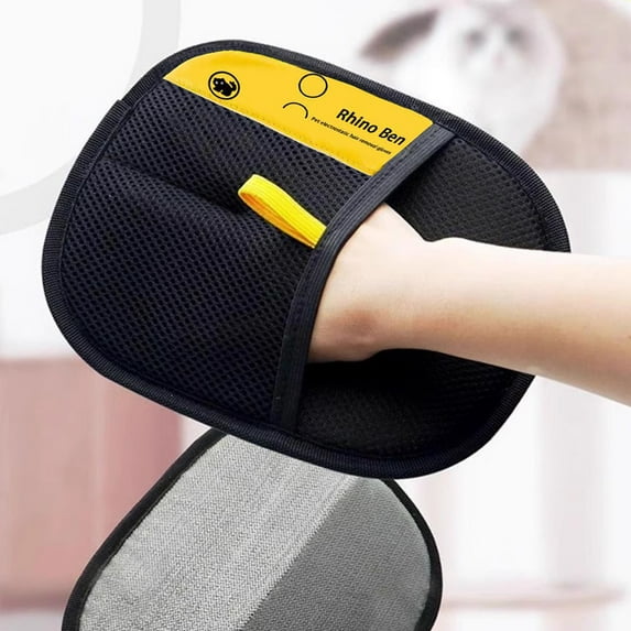 Pet Hair Removal Gloves,Double-Sided Grooming Gloves for Pets,Static Removal Gloves for Dog Hair,Reusable Pet Hair Remover Glove for Clothes,Furniture,Carpet,Curtain,Car Seat,Washing,Deshedding,Black