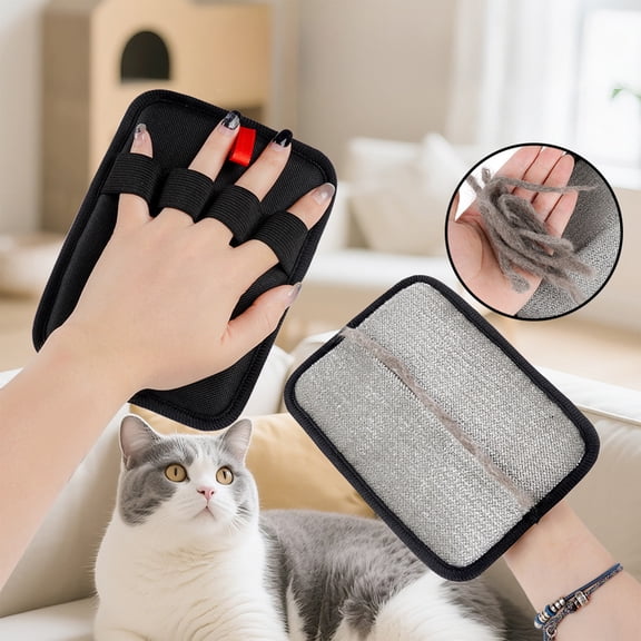 Pet Hair Removal Gloves Reusable Washable Deshedding Grooming Gloves for Cats Dogs Fur Remover for Furniture Sofa Bed Car Seat Cleaning Indoor Home Use Pet Grooming Supplies for Dogs Cats