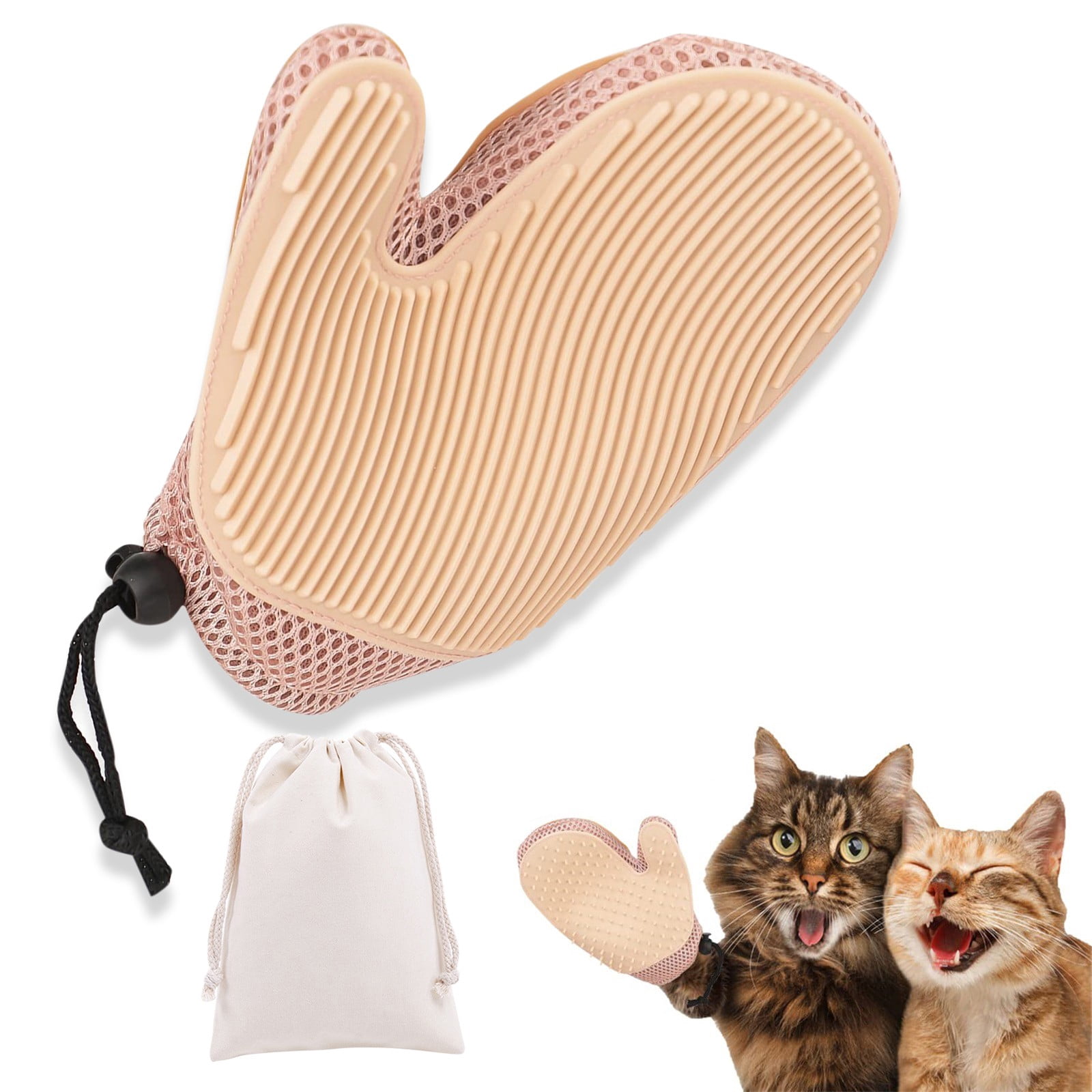 View of Pet Hair Removal Gloves X1 with Storage Bag 2 In 1 Cat Hair & Pet ...