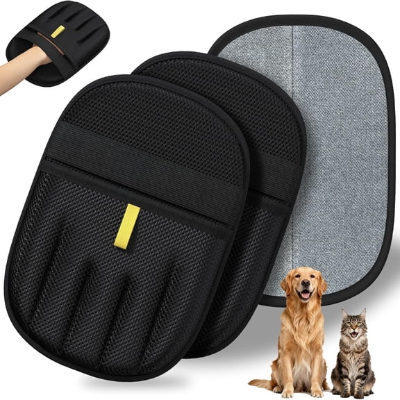 Pet Hair Removal, Newly Upgraded Five-Finger Electrostatic Pet Hair Remover Glove, Reusable Cats & Dogs Hair Remover Tool for Clothing, Couch, Furniture, Carpet, Car Seat, Cat Grooming Glove2 PCS