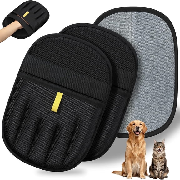 2 Pack Newly Upgraded Five-Finger Electrostatic Pet Hair Remover Glove For Dogs and Cats,Reusable Dogs & Cats Hair Removal Tool for Clothing, Couch, Furniture, Carpet, Car Seat