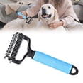 thumbnail image 1 of Pet Hair Removal Tool Pet Safe Dematting Comb For Dogs And Cats Double Sided Undercoat Rake And Deshedding Brush For Matted Hair And Shedding Control，Blue, 1 of 7