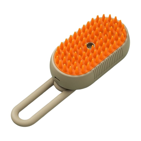 Pet Hair Removal Tool Pet Spray Comb Detangling Brush For Dogs And Cats Anti Static Hair Combing Tool With Mist Function, Grooming Brush For Knots And Tangles,Khaki