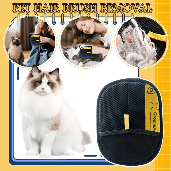 Pet Hair Removal tool, 6X4 in, Cat Faux Fur Remover, Faux Fur Remover tool, Black Ergonomic Shape, Faux Furniture Faux Fur Capture, Home Cleaning, 1 Pc