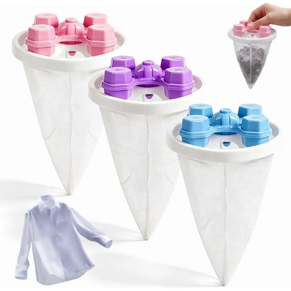 Pet Hair Remover 3Pack Reusable Floating Lint Catcher for Washing Machine Dog Cat Fur