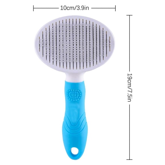 Pet Hair Remover Brush, Self-Cleaning Deshedding Grooming Tool with Retractable Blade for Dogs and Cats, Ergonomic Handle, Stainless Steel Teeth