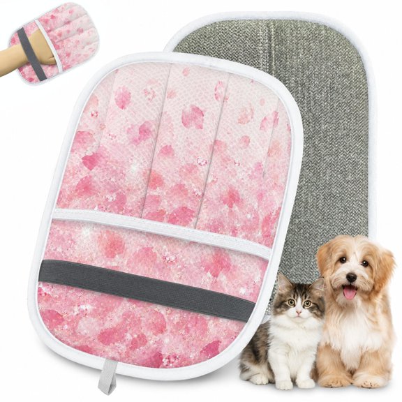 Pet Hair Remover Glove Reusable Electrostatic Floral for Dog Cat Five-Finger Magic Brush Mitt for Cleaning Clothing Bed Couch Carpet Car Seat