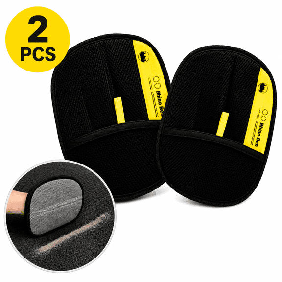 Pawchum Pet Hair Remover Gloves, Electrostatic Reusable Fur Removal Mitt for Dog and Cat Hair on Furniture, Clothing, Carpet, Black, 2 Pack