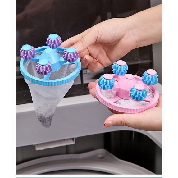 Pet Hair Remover for Laundry - 1 Pack Pet Hair Removal Tool,Lint Catcher for Washing Machine,Pet Dog Hair Removal Tool,Floating Fur Filtering Mesh Removal(Pink)