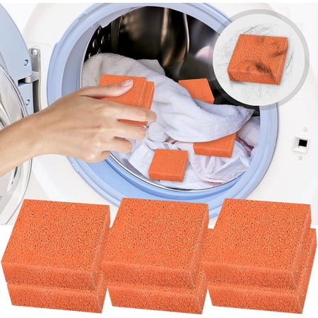 Pet Hair Remover for Laundry, 6 Count-Reusable Dog Hair Catcher Remover, Effective & Comfortable Pet Hair Catcher for Laundry,Washing Machine Protector,Simple & Safe-Orange