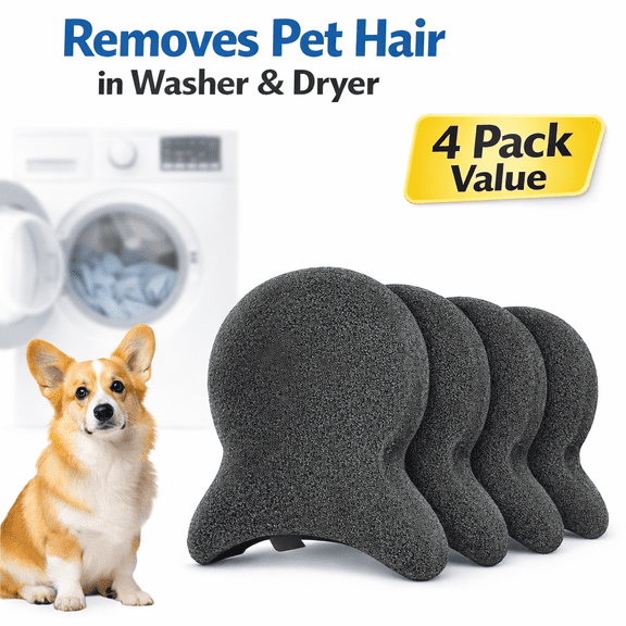 Pet Hair Remover for Laundry, 4 Pack Reusable Washer & Dryer Hair Catcher for Dog & Cat Fur, Lint & Pet Hair