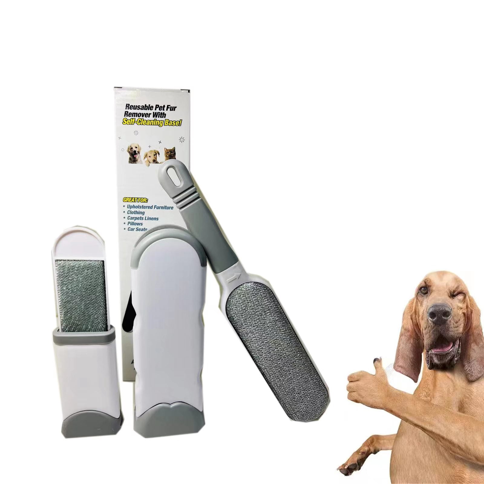 Pet Hair Remover Reusable 1 Double Side Brush and 1 Travel Removal