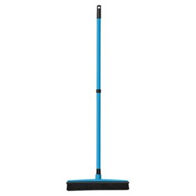 Pet Hair Remover Sweeper Rubber Brush for Carpet Floor Cleaning Telescopic Handle 36-60 Inches