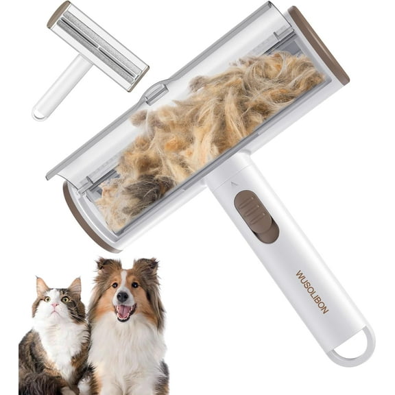 Pet Hair Remover, WUSOLIBON Reusable and Washable Pet Hair&Fur Lint Roller Remover Tool for Cat and Dog,Couch, Carpet,Blanket, Clothing,Furniture and Bedding,Unique One-Click Pet Hair Remover Tool