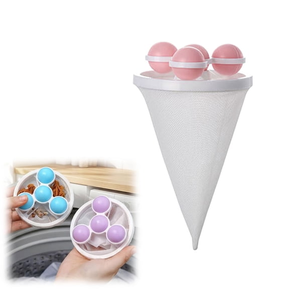 Pet Hair Remover for Laundry, Floating Hair Filter Mesh, Lint Catcher for Washing Machine, Reusable Dog Cat Hair Remover.(Pink)