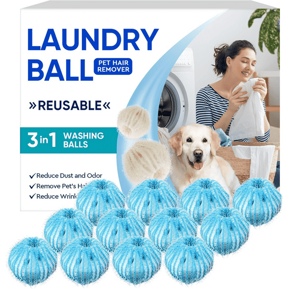 Pet Hair Remover for Laundry, Reusable Hair Catcher, Pet Hair Remover Balls for Washing Machine, Lint Remover for Clothes, Bedding, 12Pcs(Random Color)