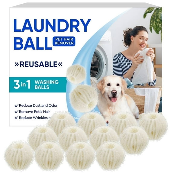 Pet Hair Remover for Laundry, Reusable Hair Catcher, Pet Hair Remover Balls for Washing Machine, Lint Remover for Clothes, Bedding, 12Pcs