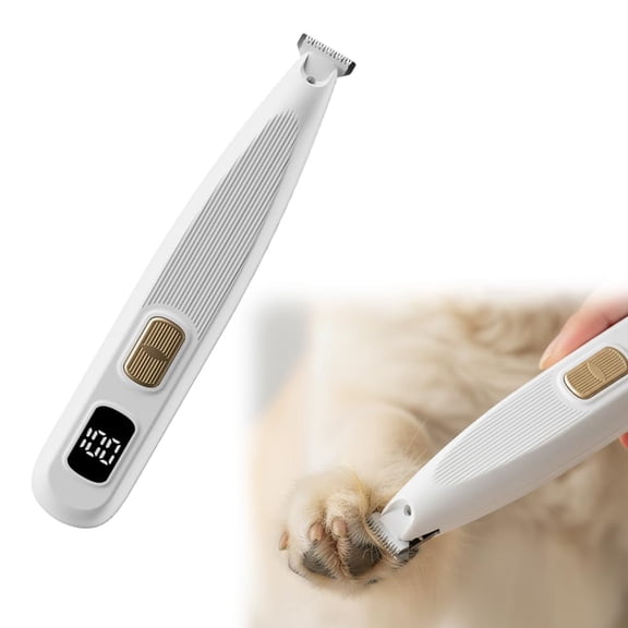 Pet Hair Trimmer Kit Rechargeable Dog Paw Clippers with LED Light for Dogs Cats Paws