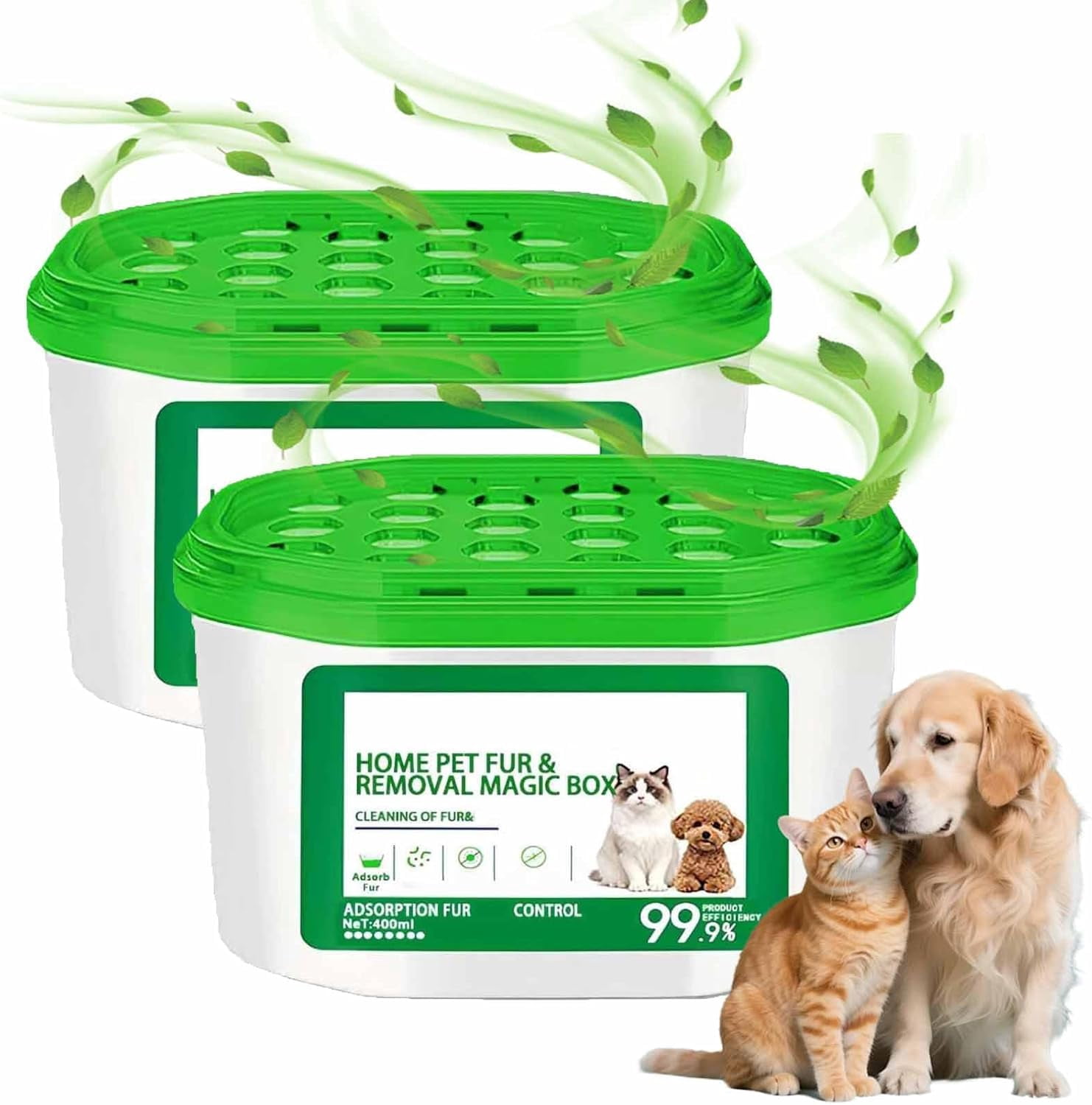 Pet Hair and Odor Remover – 360° Air Purifier Box, Portable Dust Collector and Odor Eliminator for Bedroom and Living Room