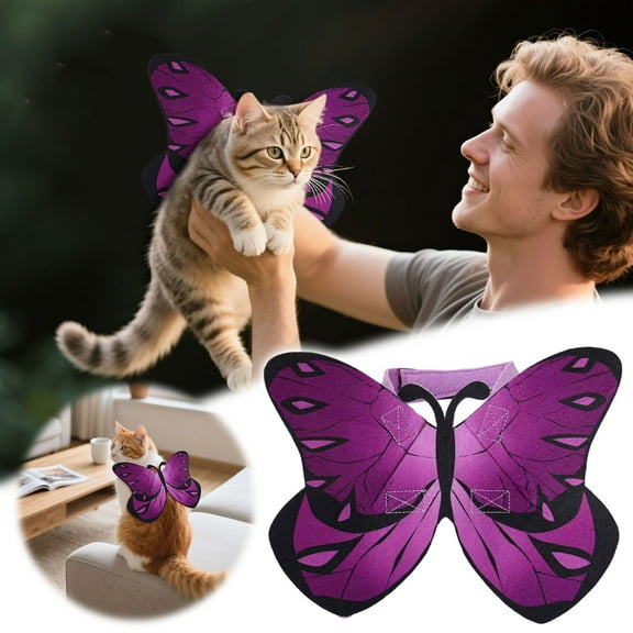 Pet Halloween Cat Angel Soft Dress Up Outfit for Indoor Outdoor Parties Cute Pet Accessory for Cats and Small Dogs