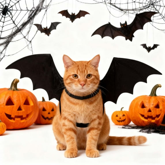 Pet Halloween Costume Funny Black Bat Wings Pet Costumes for Small Dogs Cats Halloween Party Decor-M