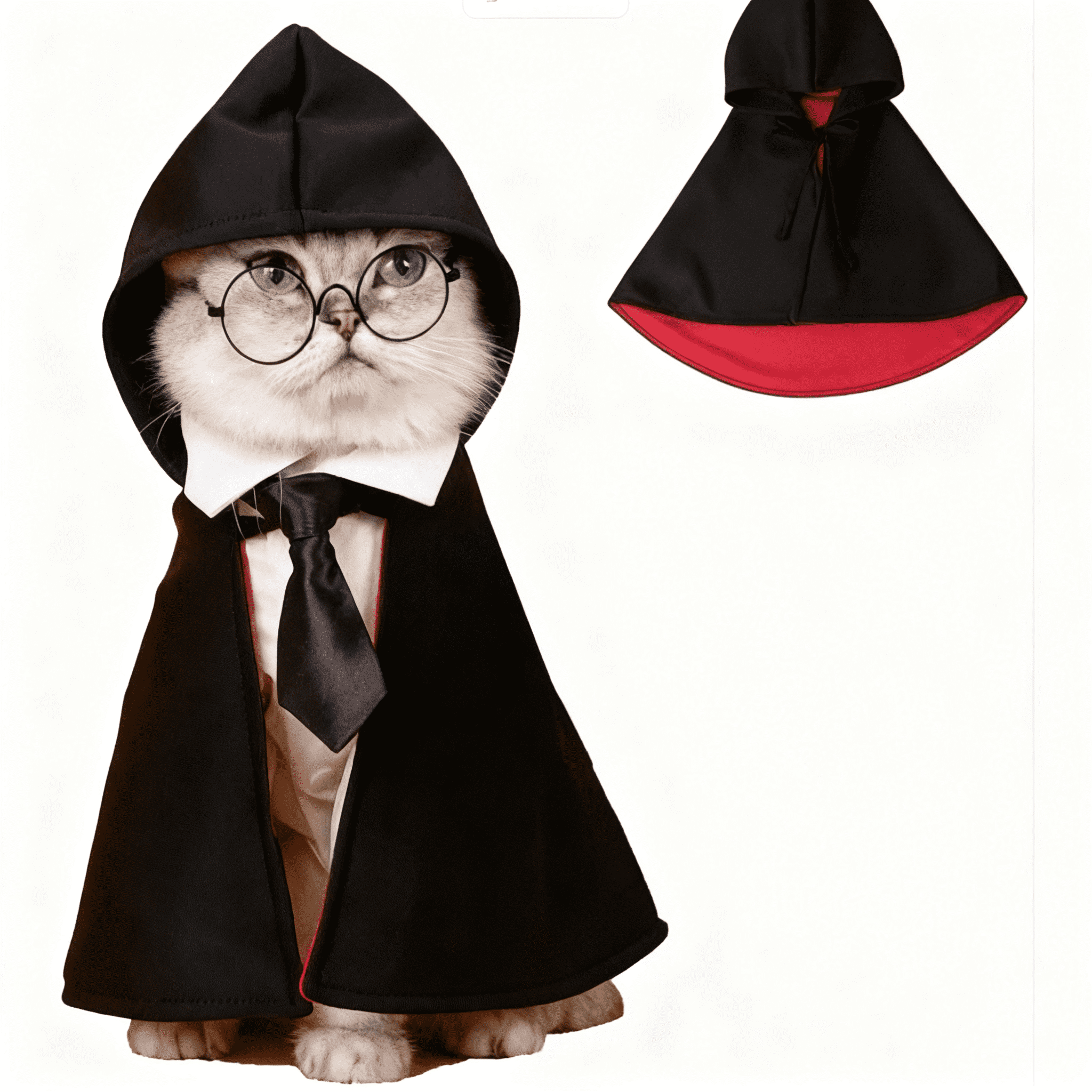 Pet Halloween Wizard Cape Costume for Cats and Small Dogs with Breathable Fabric