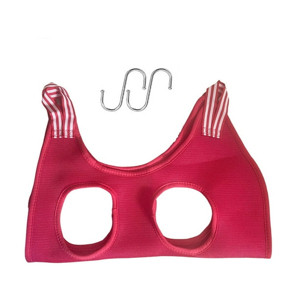 Pet Hammock For Cats And Dogs - Red, Breathable Mesh Design With Hanging Hooks, Ideal For Grooming, Bathing, Nail Trimming - Fits Small Pets (Xs Size)