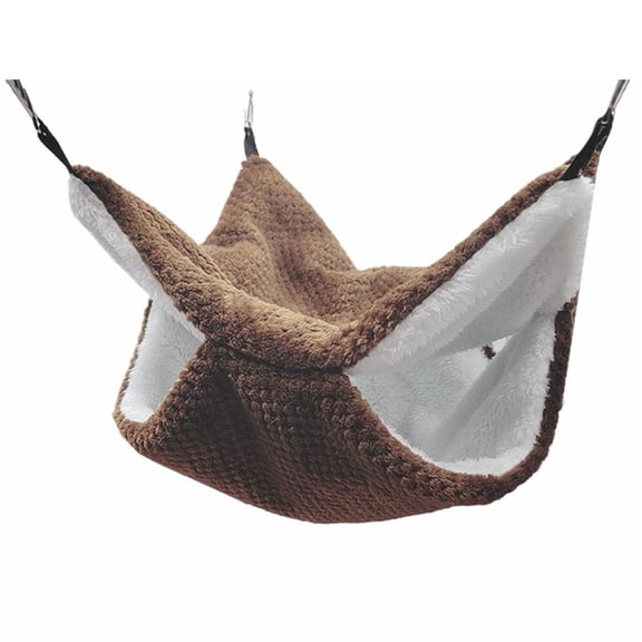 Pet Hammock for Small Animals - Washable Plush Hanging Cave Hut for Ferrets, Rats, Hamsters & More - Cozy Winter Warm Hideaway