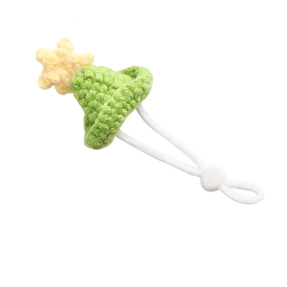 Pet, Hamster Accessories, Star, Crochet, Crochet Yarn, Soft Yarn, Elastic Strap, Adjustable Buckle, Fabric, Diy Crafting, Dress Up Accessories, Mini Headwear, Green 1.5 In, 1 Pc