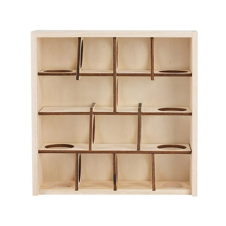 Pet Hamster House Tunnel Toy Wooden Maze Small Animal Multi Chamber Removable Cover Hideout for Dwarf Hamsters Tiny Gerbils