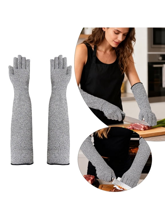 Pet Handling Gloves – 16" Extra-Long Kevlar Cat Grooming Arm Sleeves, Anti-Scratch & Bite Resistant Protective Sleeves (3)