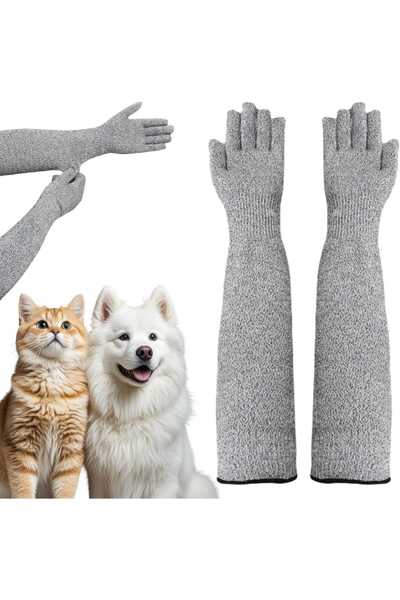 Pet Handling Gloves – Cat Grooming Arm Sleeves Cat Gloves Bite Proof, Anti-Scratch & Bite Resistant Arm Protection