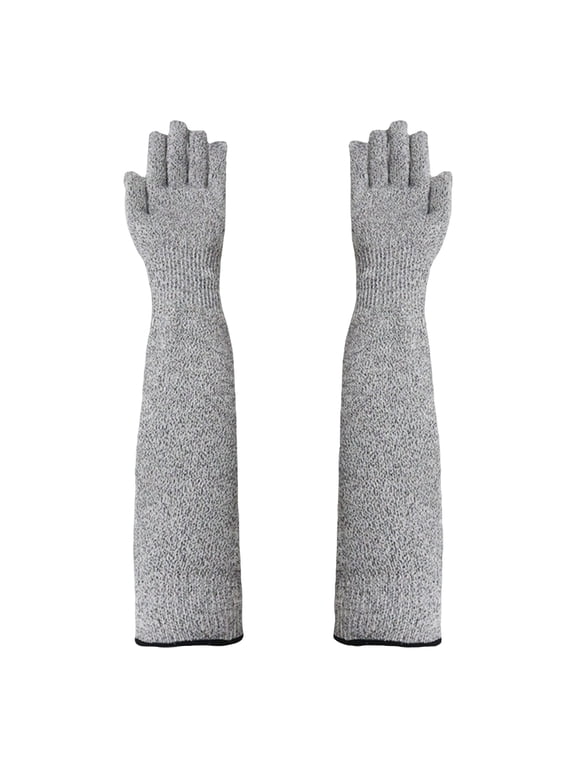 Pet Handling Gloves Grooming Arm Sleeves Scratch Bite Resistant Cat Dog Bathing Mitts for Safe Pet Care and Vet Handling Gray