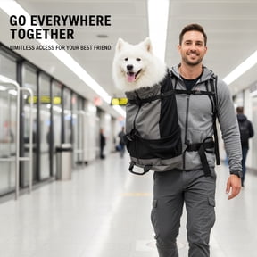 Pet Harness Backpack, Suitable for Large/Small Cats And Dogs, Puppies, Safety Features And Back Support, Ideal for Travel, Hiking, Outdoor Cycling