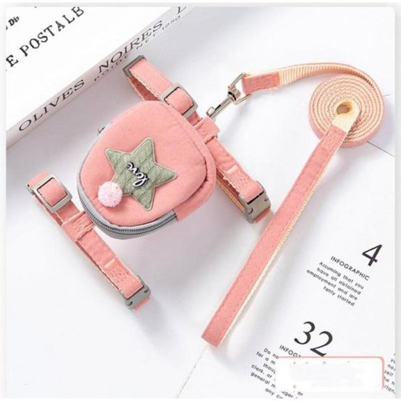 Pet Harness Leash Set, Cute Backpack Cat Vest Belt Leash Snap Design Pet Harness Leash Comfortable and Breathable Dog Vest Leash Strong and Vest Harnesses