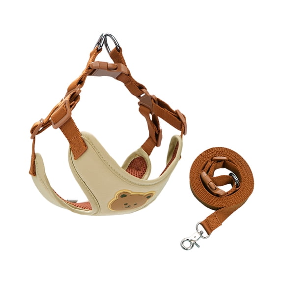 Pet Harness Leash For Small Medium Dogs, Comfortable Front Clip Dog Chest Harness With Lead, Control Walking Rope For Teddy And Other Small Dogs, 1Pc Beige M