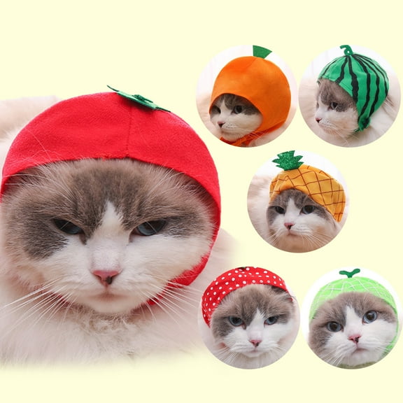 Pet Hat Breathable Creative Shape Super Cute Allergy Decorative Non-woven Fabric Fruit Themed Pet Hat Sun Protection Cap Pet Supplies