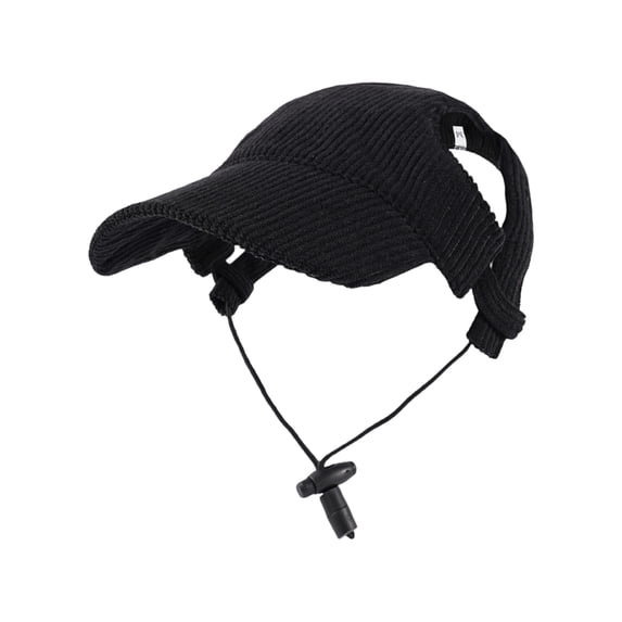 Pet Hat Corduroy Dog Baseball Cap Sunscreen Adjustable Breathable Outdoor Headwear for Small Medium Dogs for Daily Walk Party for Teddy Chihuahua Corgi for Cat(S,Black)