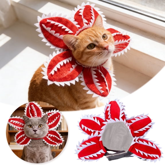 Pet Hat Demogorgon Cosplay Props Accessories Headwear, Soft Halloween Novelty Pet Hat for Dress Up and Themed Parties