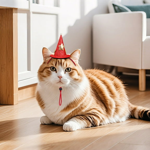 Pet Hat, Dog Birthday Party Colorful Conoid Paper Hats Hat and Crowns Party Time for Cats and Dogs Parties Supplies, Adjustable Headband for Puppy