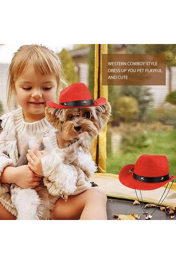 Pet Hats Western Cowboy Hat Mini Pet Party Hat Sunshade Sunscreen Birthday Celebrations Accessory for Small Animals