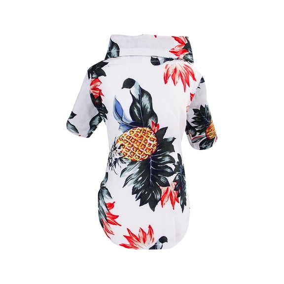 Pet Hawaiian Shirt, Colorful Paradise Themed Button-Up Shirt, Perfect for Beach Photos, Birthday Bashes and Creating Festive Memories. Pink L