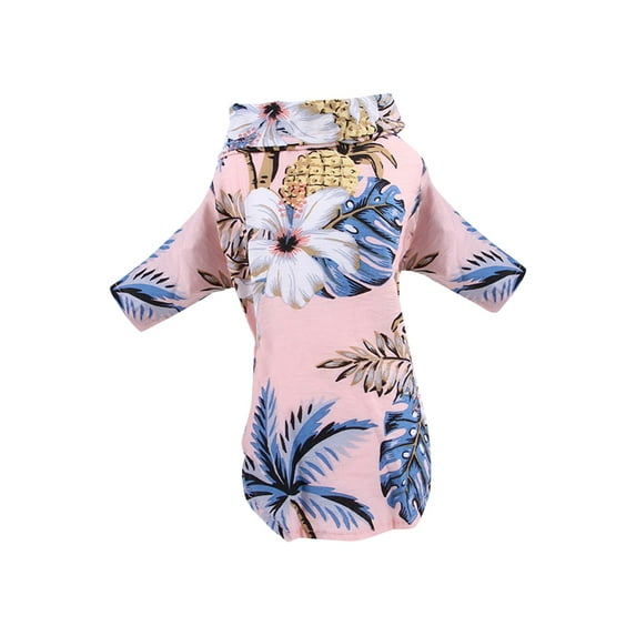 Pet Hawaiian Shirt, Colorful Paradise Themed Button-Up Shirt, Perfect for Beach Photos, Birthday Bashes and Creating Festive Memories. Sky Blue 2XL