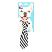 Pet Head Im So Fly Black & White Stripe Tie