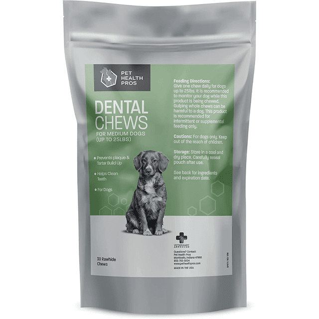 Pet Health Pros Dog Dental Chews for Dogs Enzymatic Teeth Cleaning Chews for Dogs Plaque and
