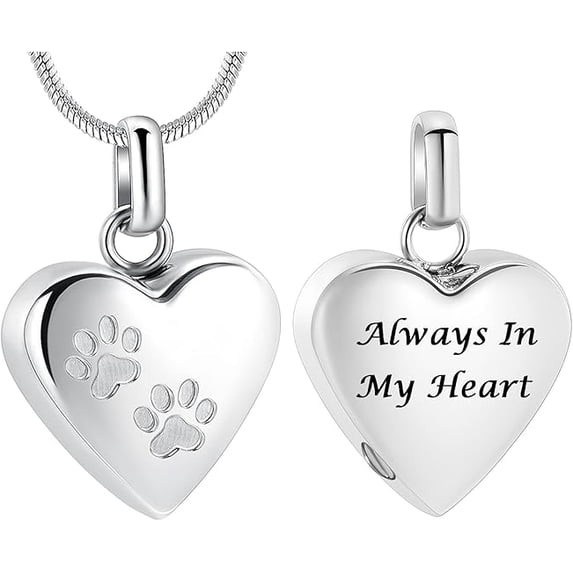 Pet Heart Cremation Jewelry For Ashes For Dog/Cat Paw Stainless Steel ...