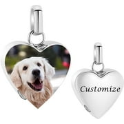 Pet Heart Cremation Jewelry For Ashes For Dog/Cat Paw Stainless Steel Memorial Locket Urn Necklace Paw Print Pet Heart Urn Necklace